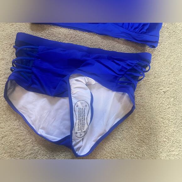 NWOT- 3XL Royal blue bikini set by younique. Cut out sides. Adjustable straps. - Picture 2 of 10